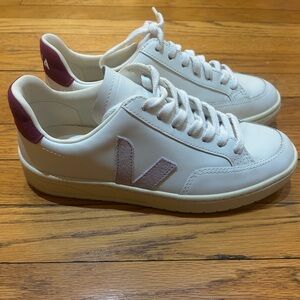 Veja White Sneakers with Purple Details